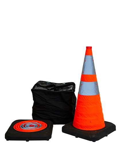 28 Collapsible Pop-Up Cones with Lights - 5 Pack with Bag