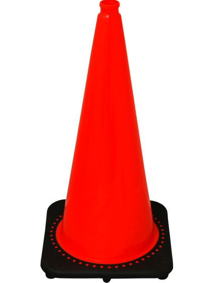 28 Orange Traffic Cone with Black Base and 3M Reflective Collars