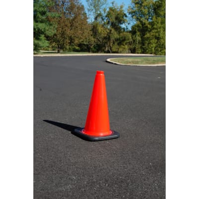 1850-6 18" W/ 3M Reflective Stripe Orange Safety Traffic Cones 6/Pkg Wide Body 