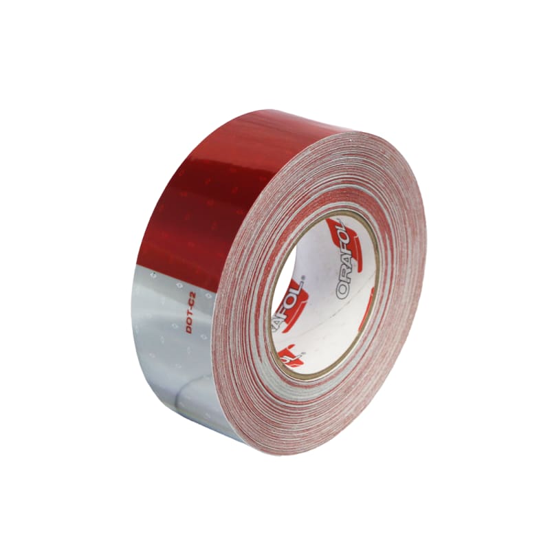 Alternating Red and White (Silver) Reflective Tape