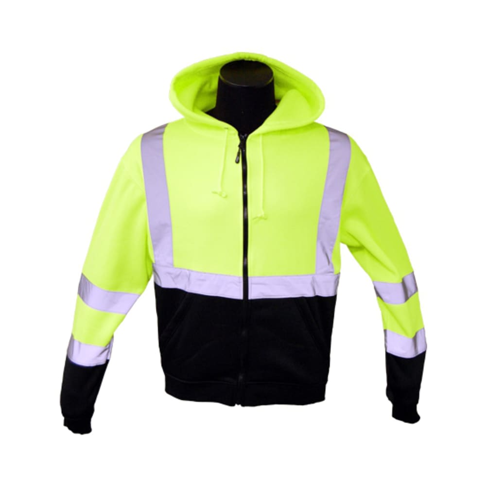 High Visibility Sweatshirt HOODIE LIME M Airport Safety Store