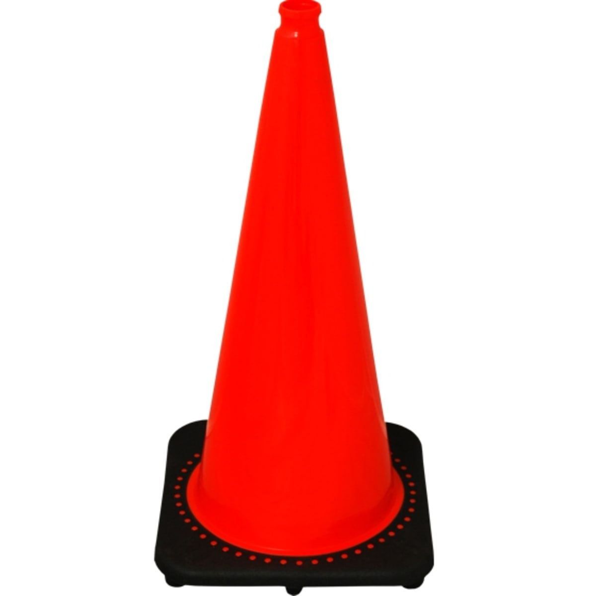 28" Traffic Cone Reflective Black Base 14" x 14" 7 lbs.