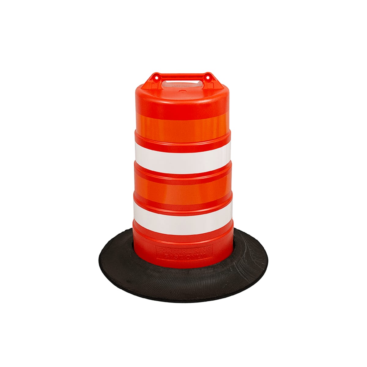 Plastic Drum With 4 Engineer Grade Stripes And Base Traffic