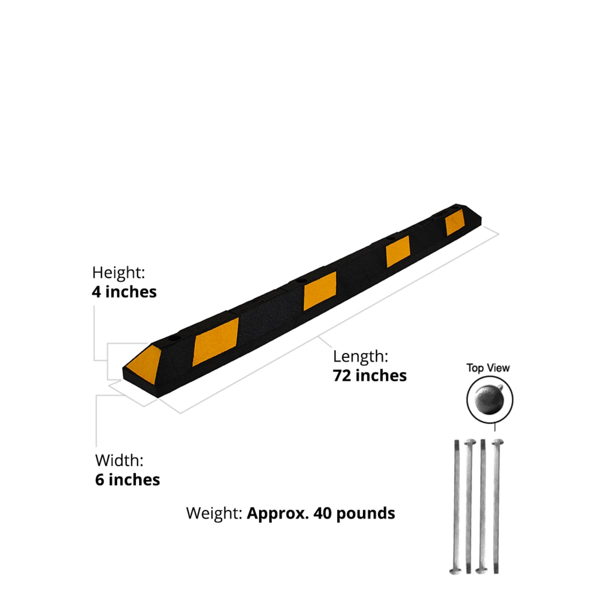 6 Recycled Rubber Parking Blocks Traffic Safety Store