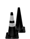 28" Solid-Black Traffic Cones