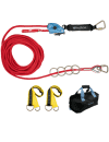 FallTech 100' Temporary Rope HLL System; 4-person with Kernmantle Rope