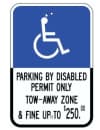 Florida Handicap Parking Tow-Away Zone & Fine Sign