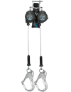 FallTech 8' CTX™ Cable Class 2 Leading Edge Personal SRL-P, Twin-leg with Aluminum Rebar Hooks