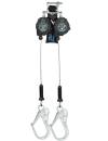 FallTech 8' CTX™ Cable Class 2 Leading Edge Personal SRL-P, Twin-leg with Steel Rebar Hooks