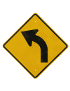 Left Curve Symbol Signs (W1-2L)
