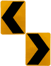 Reversible Chevron Symbol Signs (W1-8)