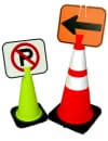 Clip-On-Sign for Traffic Cones & Tubes