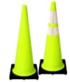 Lime 36" 10 Lb. Traffic Cone with Black Base