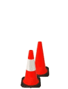 18" Orange Traffic Cone - Black Base