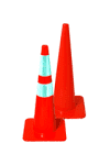 28" SlimLine Traffic Cones - Solid Orange