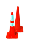 28" Slim Line Solid Orange Traffic Cone