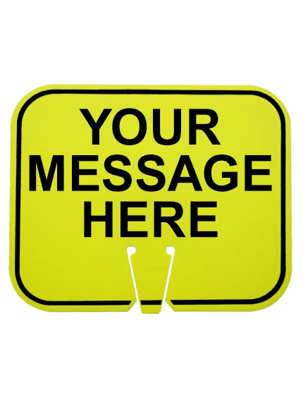 12 3/4\" X 10 1/2\", Non-Reflective Clip On Sign, Lime w/ Custom Legend, Double Sided