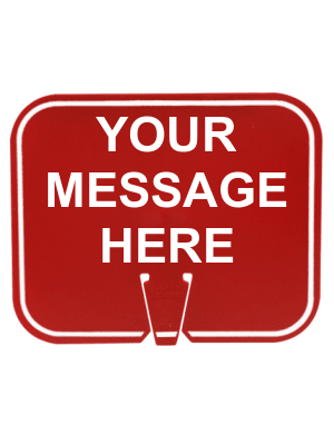 12 3/4\" X 10 1/2\", Non-Reflective Clip On Sign, Red w/ Custom Legend, Double Sided