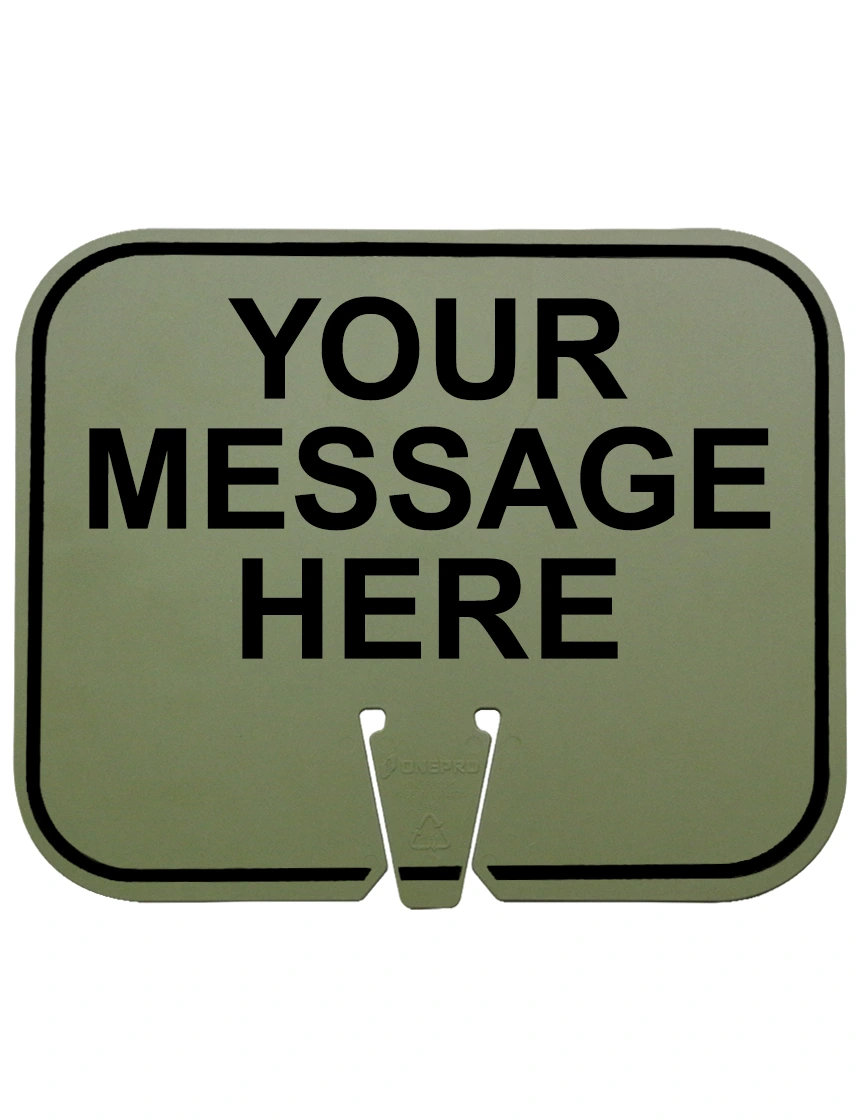 12 3/4\" X 10 1/2\", Non-Reflective Clip On Sign, Olive Drab w/ Custom Legend, Double Sided