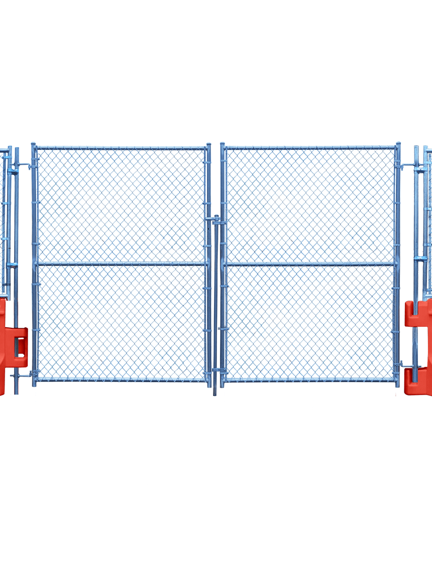 8\u0027 Tall x 12\u0027 Wide Hinged \"Drive-In Gate\" for Fence Systems Mounted to Water Filled Barricades