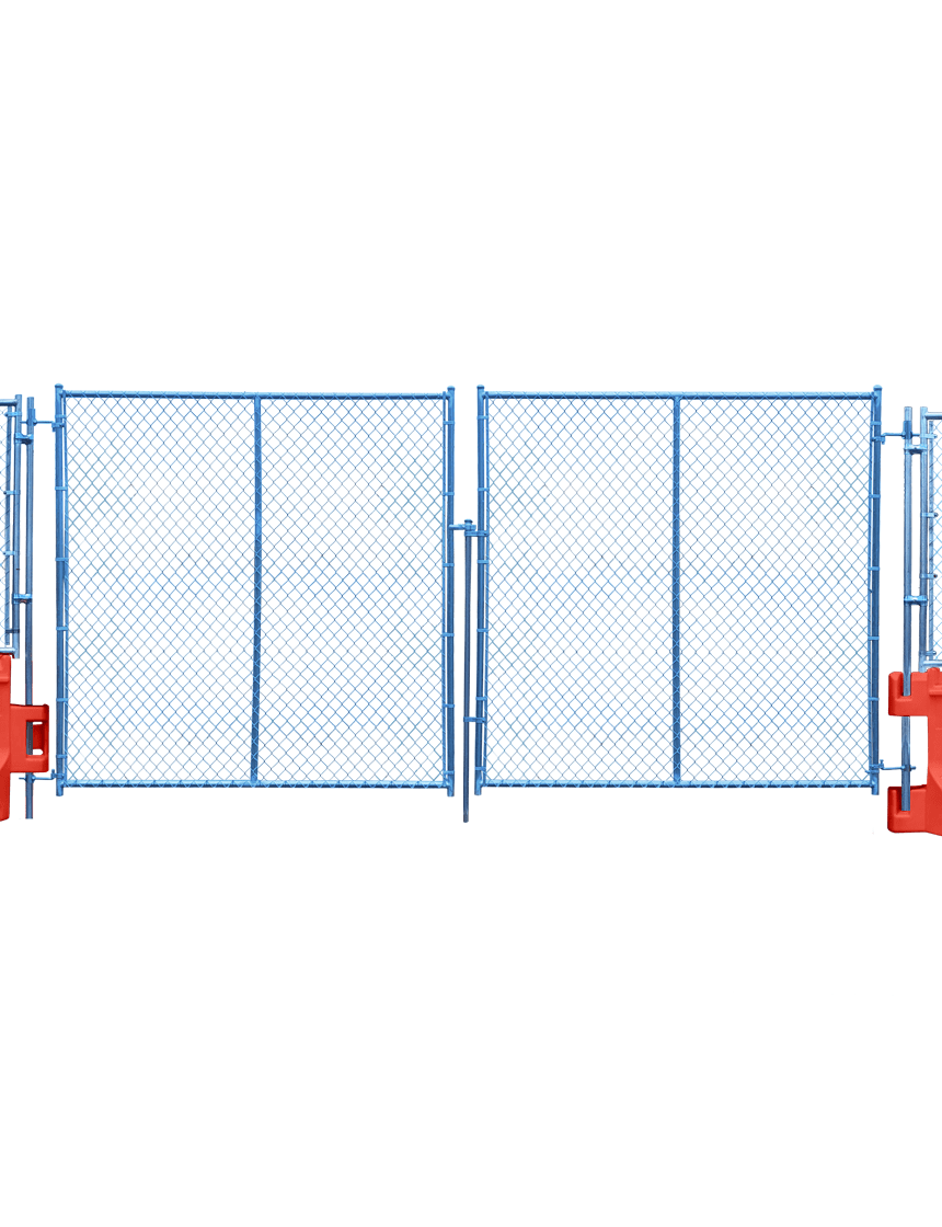 8\u0027 Tall x 16\u0027 Wide Hinged \"Drive-In Gate\" for Fence Systems Mounted to Water Filled Barricades