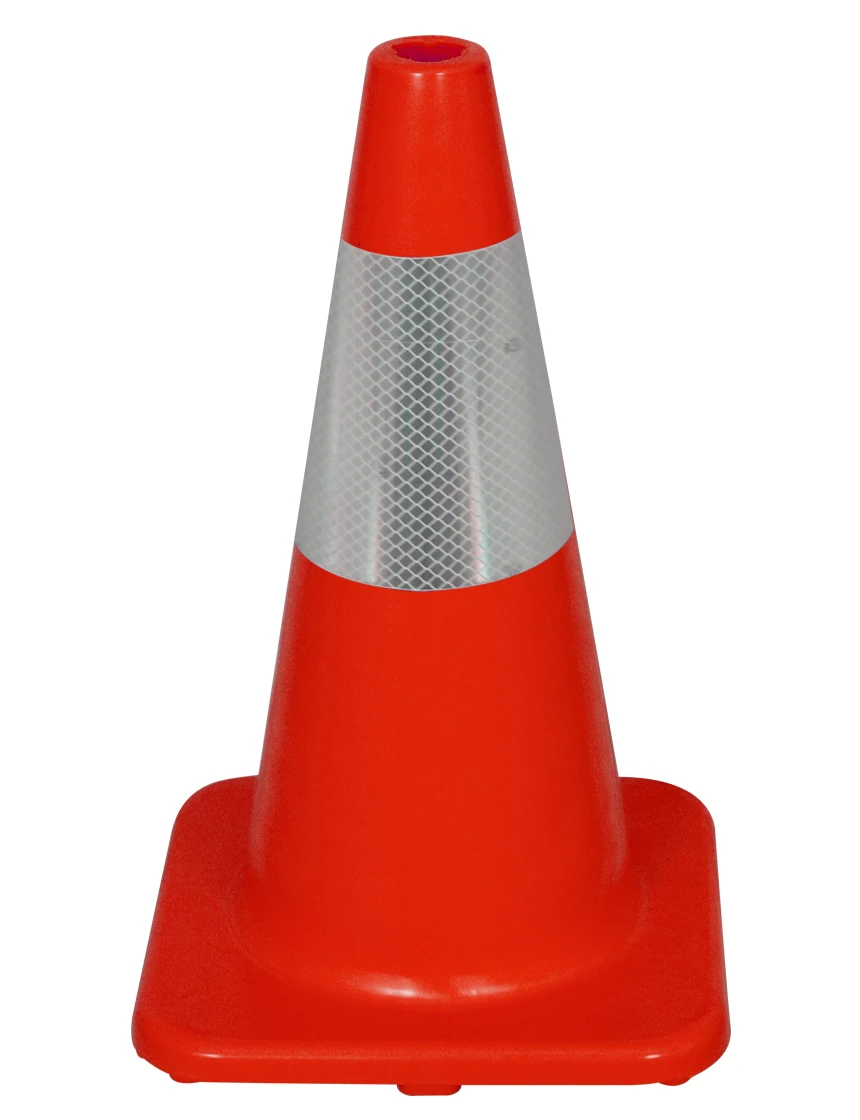 Orange 18\" Economy Cone w/ 6\" Reflective Collar