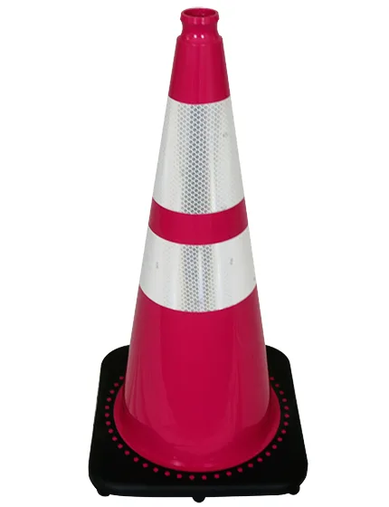 28 inch Pink Traffic Cone w/6\" \u0026 4\" Reflective Collars