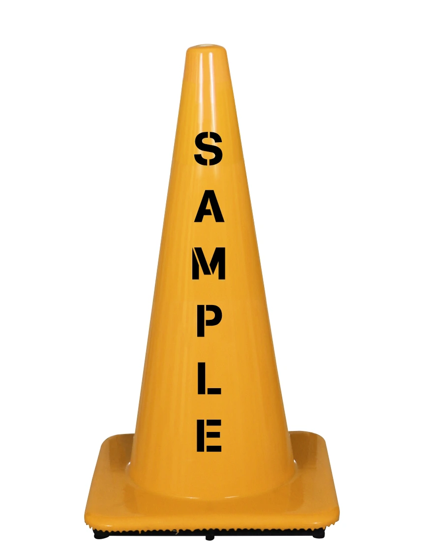 Yellow 28\" 7 lbsTraffic Cone w/ Custom Lettering