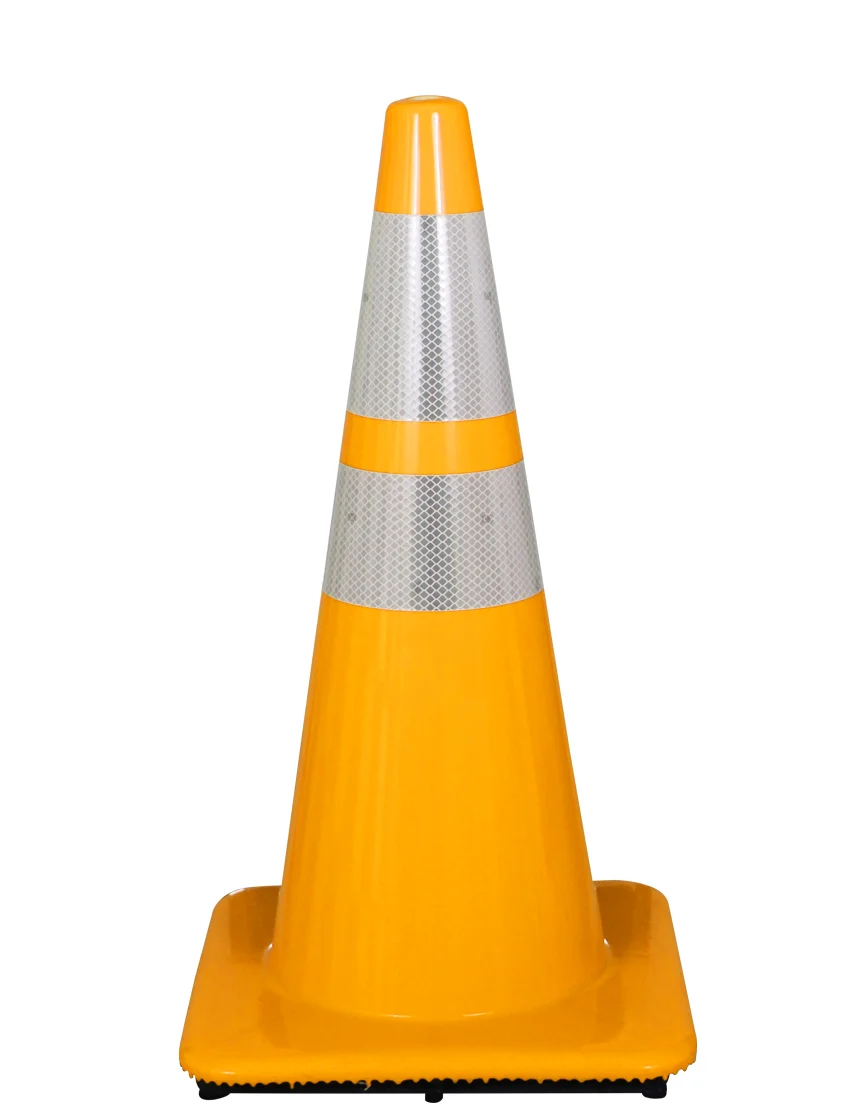 Yellow 28\" Cone w/ 6\" \u0026 4\" Reflective Collars