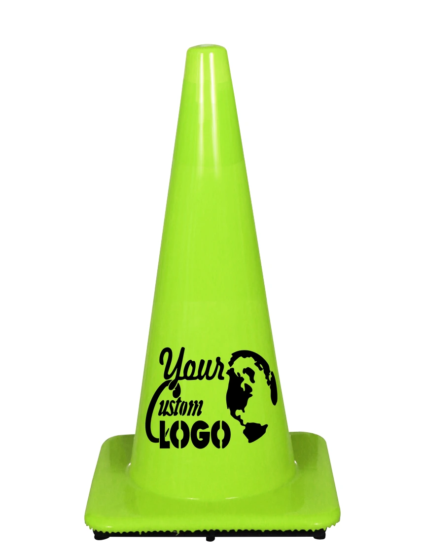 Lime, 28\", 7 lbs, Flow Molded Traffic Cone w/ Single Color Graphic