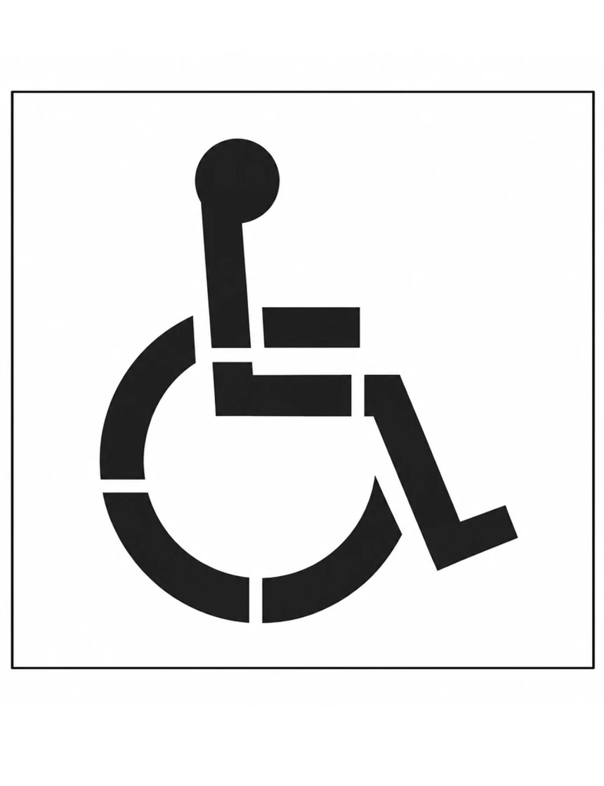 30\" Tall x 26\" Wide, Reusable, Handicapped Symbol Stencil