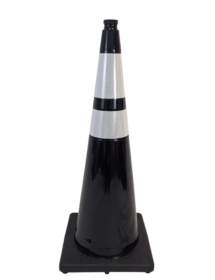 36 in black traffic cones