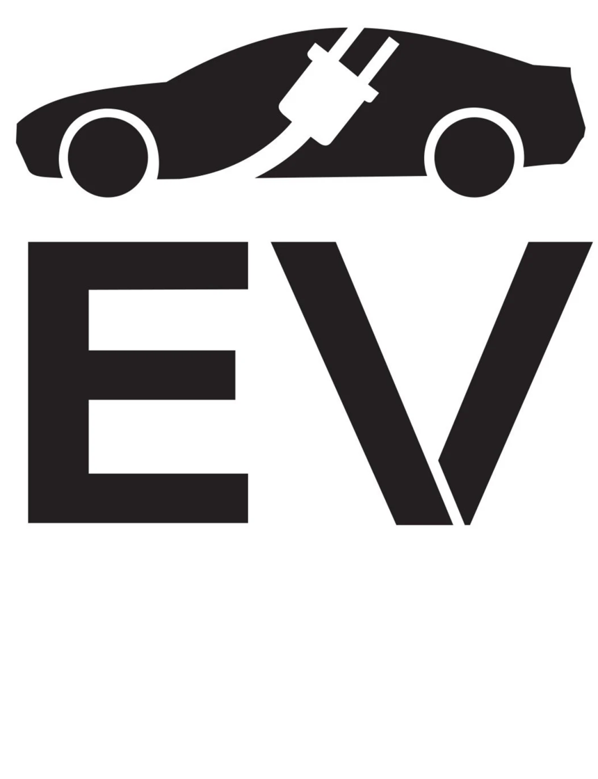36\" EV Charging Station Car Silhouette \u0026 Plug Stencil Only (No Background)