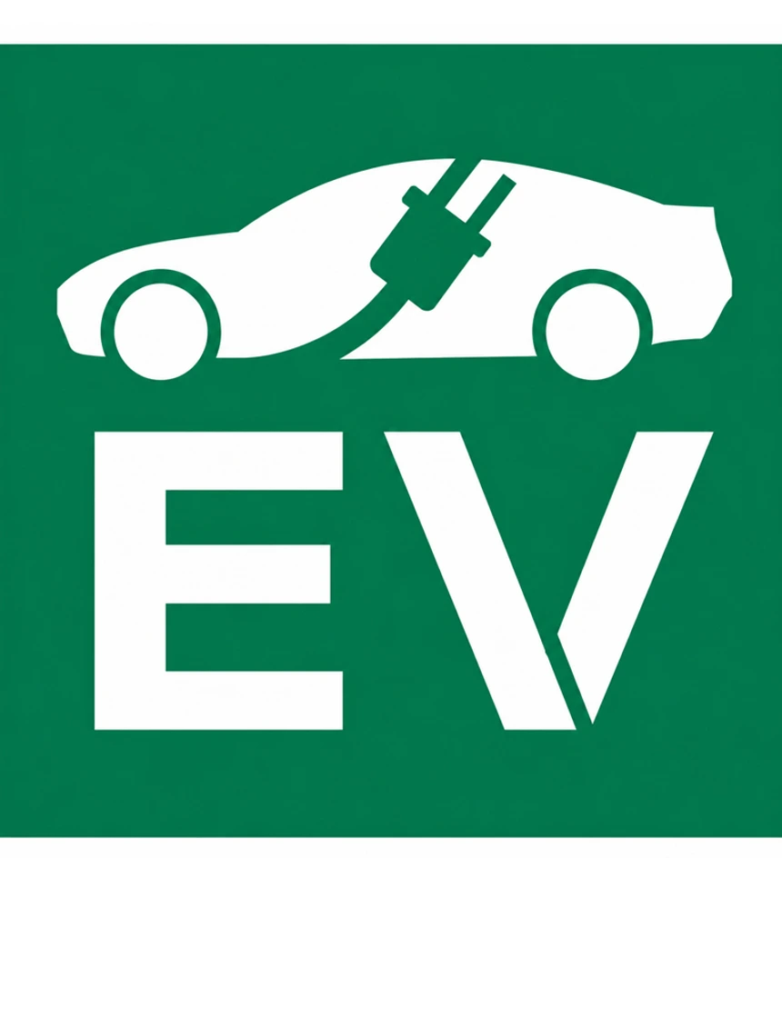 36\" EV Charging Station Car Silhouette \u0026 Plug Stencil Only with 48\" Square Background Template