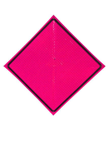 36\" Heavy Duty, Pink Reflective Roll Up Sign, Border