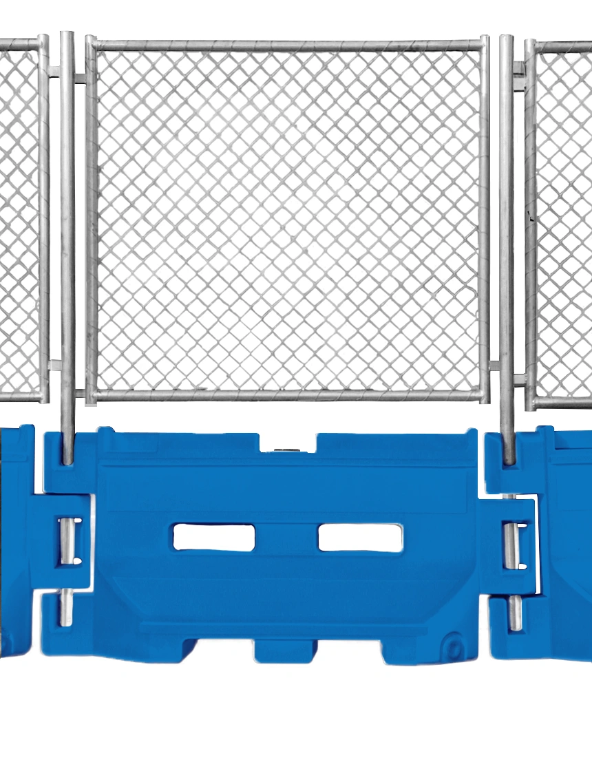 Bright Blue 36\" Construction Barricade with OnePro Fence Panel