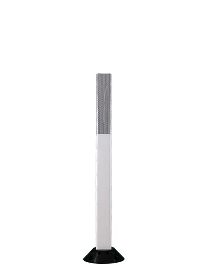 36\" White Cloverleaf Delineator with 2\" by 10\" White Reflective Collar \u0026 Adhesive Mounting Hardware