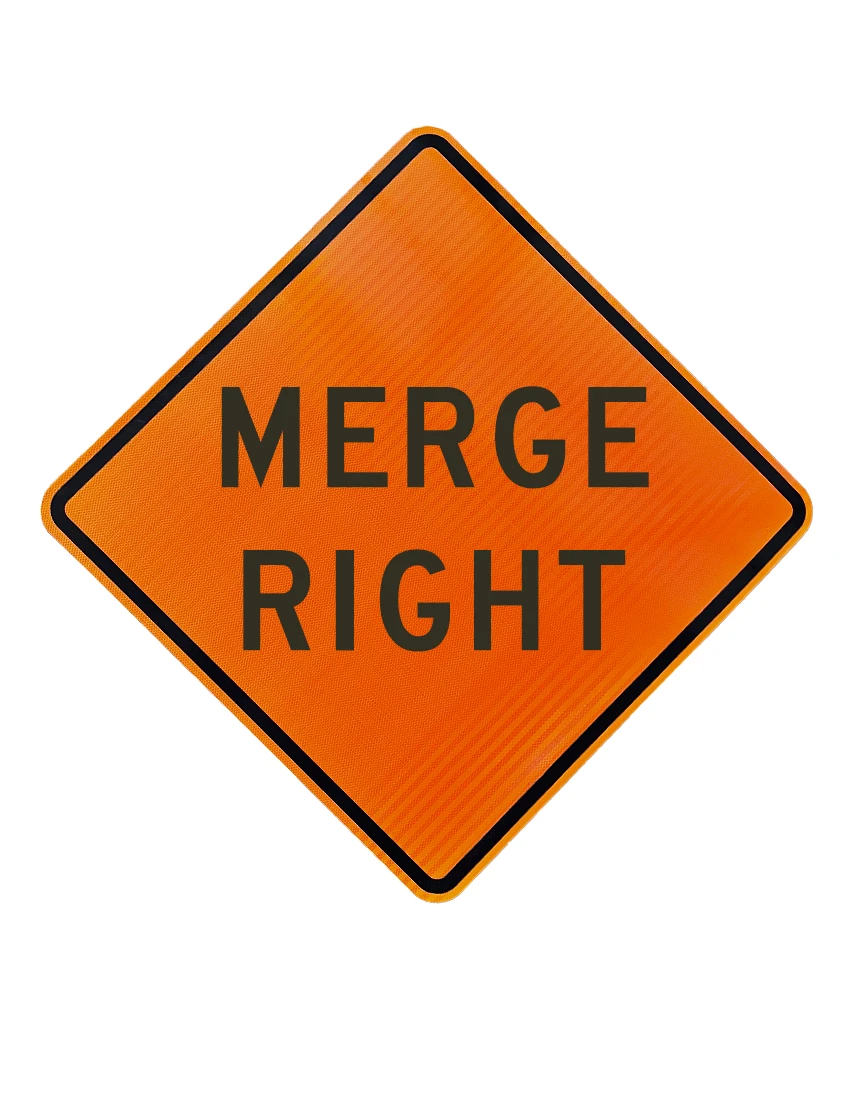 36\", Aluminum, High Intensity Reflective Sign, MERGE RIGHT