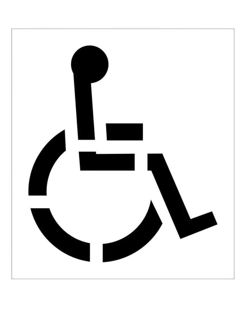 39\" Tall x 34\" Wide, Reusable, Handicapped Symbol Stencil