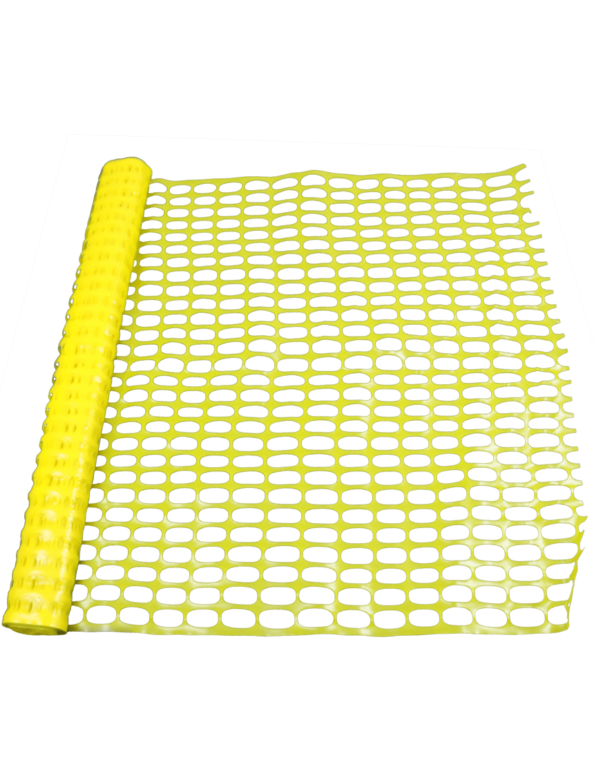 4\u0027 x 100\u0027 Standard Duty Roll of YELLOW Construction Fence (0.33 oz/sq ft - 100 g/m2)