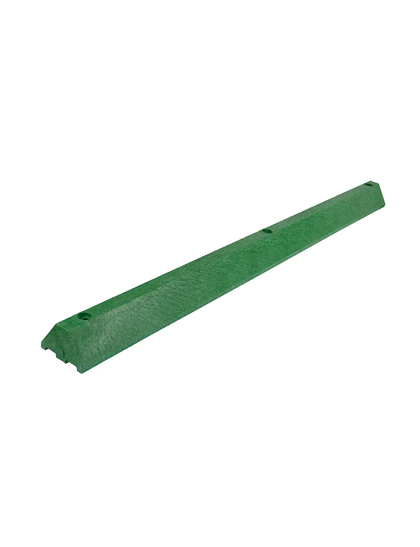 6\u0027, 4\" Tall, \u0027Industrial\u0027 Green Recycled Plastic Parking Block w/Concrete Fasteners
