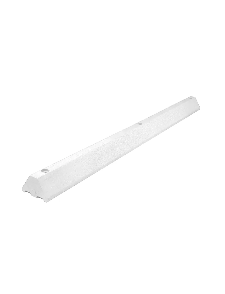 6\u0027, 4\" Tall, \u0027Industrial\u0027 White Recycled Plastic Parking Block w/18\" Spikes