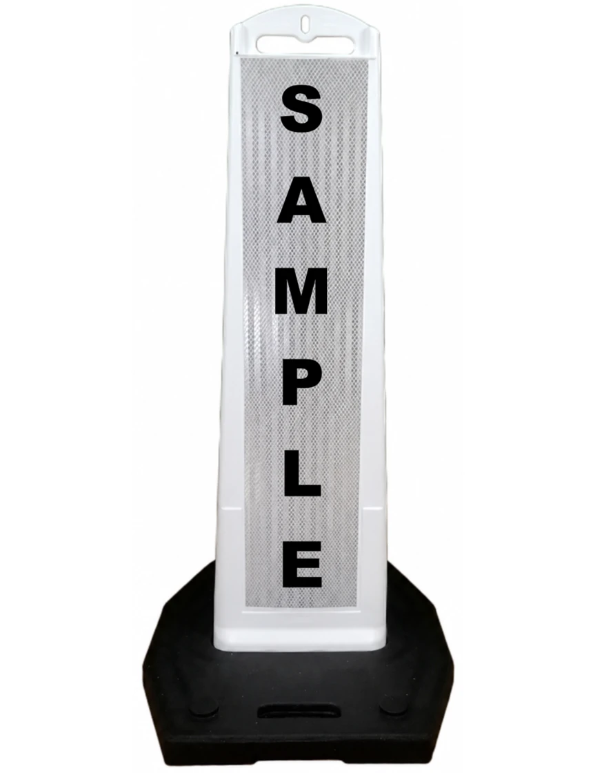 Stackable \u0027Premier Panel\u0027 Barricade w/ Custom Lettering On Both (2) Sides \u0026 20 lb. Rubber Base