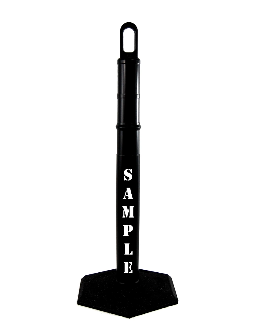 42\" BLACK TrafFix Looper Tube with 18 Lb. Base \u0026 Double Sided Custom Lettering