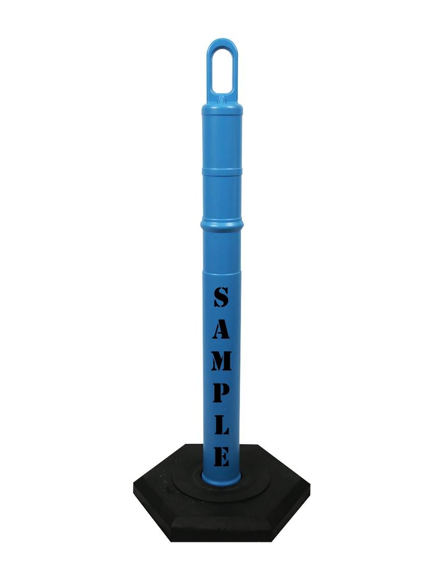 42\" BLUE TrafFix Looper Tube with 12 Lb. Base \u0026 Double Sided Custom Lettering