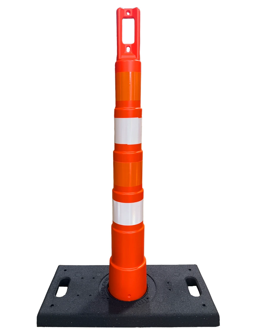 42\" Channelizer Cone w/ Four (4) 4\" EG Reflective Collar \u0026 30 lbs Recycled Rubber Base