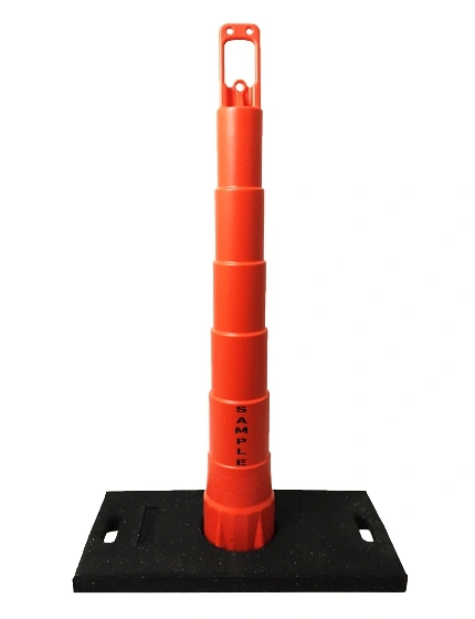 42\" Channelizer Cone with 30 Lb. Recycled Rubber Base with Double Sided Custom Lettering