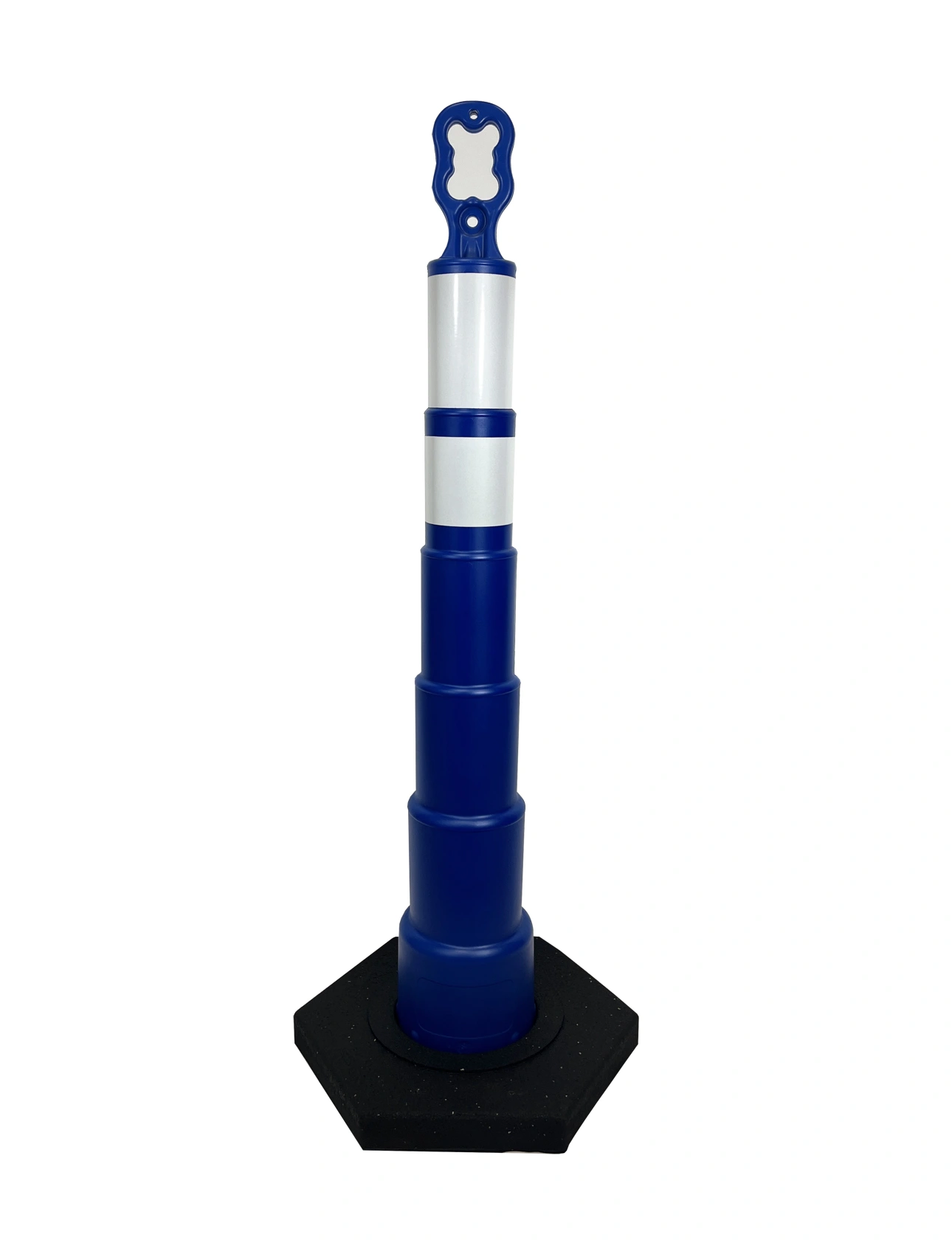 42 inch ez grab channelizer blue 16 lbs base two engineer grade 6 inch 4 inch white with Full Color Graphic