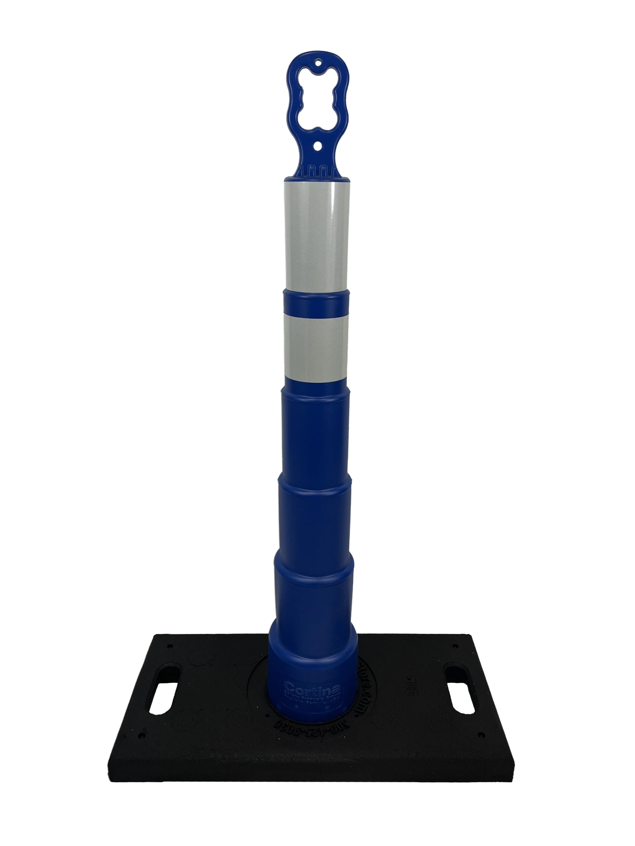 42\" Ez Grab Channelizer Blue 30 lbsHeavy Duty Base Lettering Double Sided Two Engineer Grade 6\" 4\" White