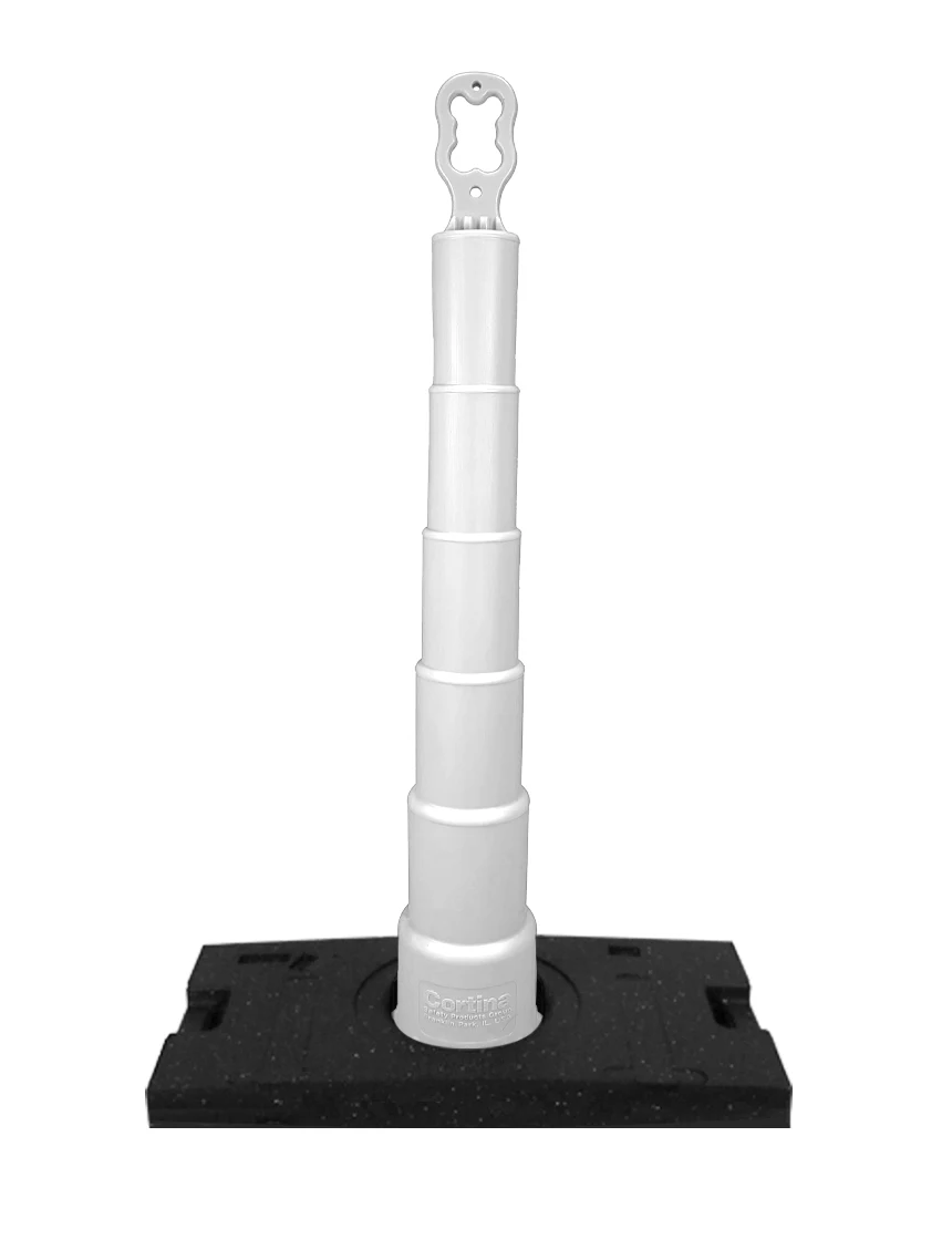 42 inch white EZ-Grab channelizer 30 lb base with custom lettering